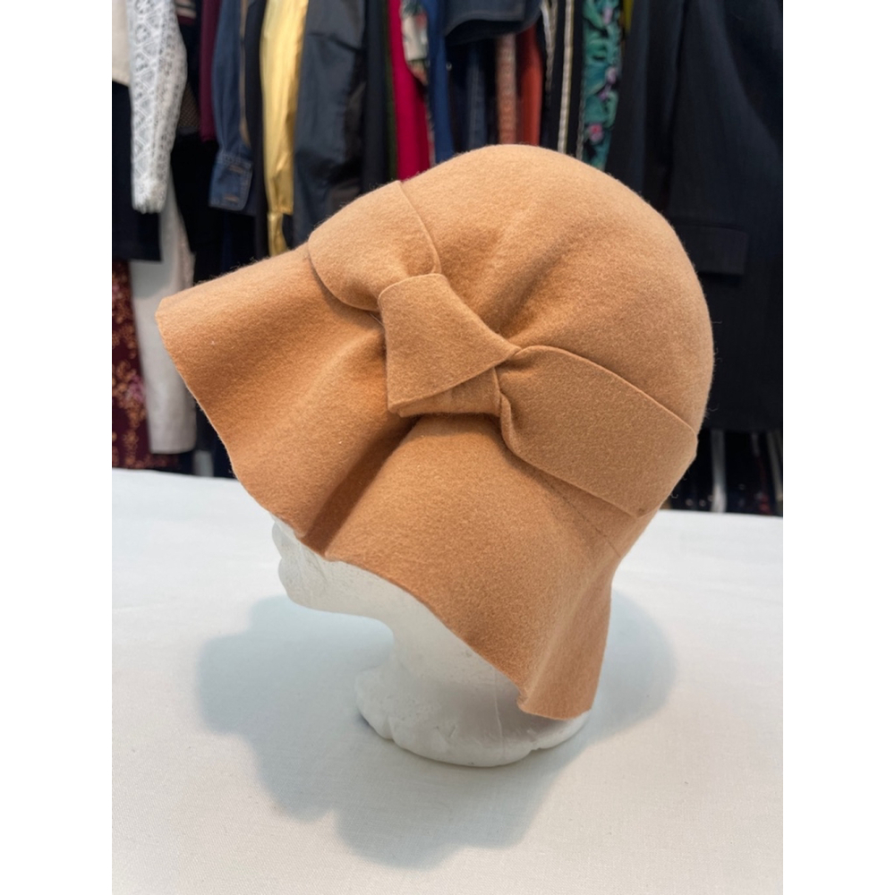 Women's Kimchi Blue Hat One Size Tan Wool Felt Bow